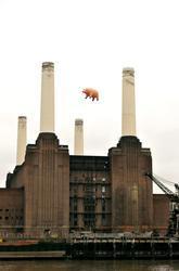 ピンク・フロイド、豚の巨大風船を飛ばした1977年『アニマルズ』のジャケ写を再現した映像を公開 - (c) EMI Group Ltd 2011 Photographer:Anna Weber